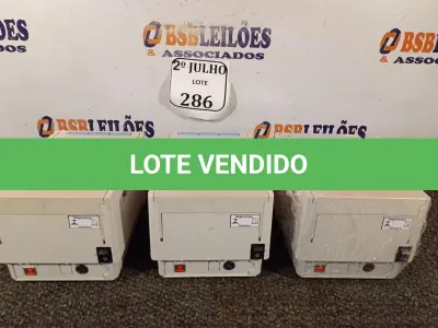 LOTE 286 - 03 IMPRESSORAS NÃO FISCAIS (NO ESTADO) ATENÇÃO! FAZER A VISITAÇÃO ANTES DE ARREMATAR, NÃO SABEMOS SE FUNCIONA. LEILÃO NÃO TEM GARANTIA E NEM DEVOLUÇÃO, SUJEITO A POSSÍVEIS AVARIAS VISÍVEIS/OCULTAS E/OU AUSÊNCIA DE COMPONENTES.