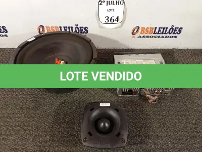 LOTE 364 - 01 SUBWOOFER PUNCH ,01CD PLAYER PANASONIC E 01 TWEETER  SELENIUM (NO ESTADO) ATENÇÃO! FAZER A VISITAÇÃO ANTES DE ARREMATAR, NÃO SABEMOS SE FUNCIONA. LEILÃO NÃO TEM GARANTIA E NEM DEVOLUÇÃO, SUJEITO A POSSÍVEIS AVARIAS VISÍVEIS/OCULTAS E/OU AUSÊNCIA DE COMPONENTES.
