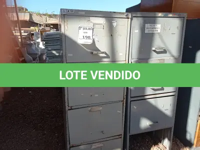 LOTE 198 - 02 ARQUIVOS EM AÇO INCOMPLETOS (NO ESTADO) ATENÇÃO! FAZER A VISITAÇÃO ANTES DE ARREMATAR, NÃO SABEMOS SE FUNCIONA. LEILÃO NÃO TEM GARANTIA E NEM DEVOLUÇÃO, SUJEITO A POSSÍVEIS AVARIAS VISÍVEIS/OCULTAS E/OU AUSÊNCIA DE COMPONENTES.