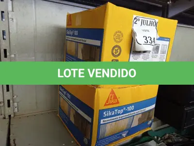 LOTE 334 - 02 CAIXAS COM REVESTIMENTO IMPERMEABILIZANTE SEMIFLEXÍVEL SIKA TOP -100 (NO ESTADO) ATENÇÃO! FAZER A VISITAÇÃO ANTES DE ARREMATAR, NÃO SABEMOS SE FUNCIONA. LEILÃO NÃO TEM GARANTIA E NEM DEVOLUÇÃO, SUJEITO A POSSÍVEIS AVARIAS VISÍVEIS/OCULTAS E/OU AUSÊNCIA DE COMPONENTES.