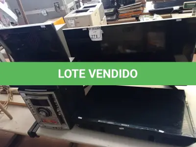 LOTE 271 - 01 TV SANSUNG 40”,01 TV SONY 32” ,01 SERVIDOR DE REDE ,01 MONITOR CCE ,01 APARELHO DE SOM SONY E 01 CAIXA DE SOM (NO ESTADO) ATENÇÃO! FAZER A VISITAÇÃO ANTES DE ARREMATAR, NÃO SABEMOS SE FUNCIONA. LEILÃO NÃO TEM GARANTIA E NEM DEVOLUÇÃO, SUJEITO A POSSÍVEIS AVARIAS VISÍVEIS/OCULTAS E/OU AUSÊNCIA DE COMPONENTES.