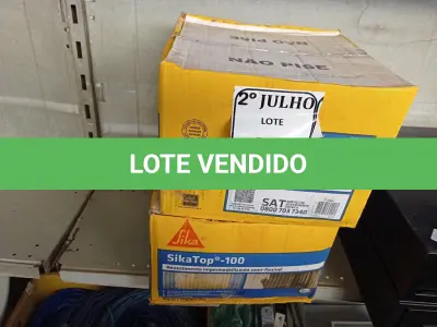 LOTE 334 - 02 CAIXAS COM REVESTIMENTO IMPERMEABILIZANTE SEMIFLEXÍVEL SIKA TOP -100 (NO ESTADO) ATENÇÃO! FAZER A VISITAÇÃO ANTES DE ARREMATAR, NÃO SABEMOS SE FUNCIONA. LEILÃO NÃO TEM GARANTIA E NEM DEVOLUÇÃO, SUJEITO A POSSÍVEIS AVARIAS VISÍVEIS/OCULTAS E/OU AUSÊNCIA DE COMPONENTES.