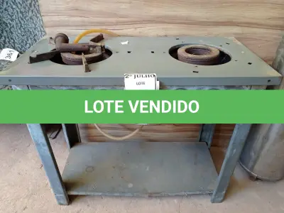 LOTE 383 - 01 FOGÃO INDUSTRIAL 02 BOCAS COM AVARIAS (NO ESTADO) ATENÇÃO! FAZER A VISITAÇÃO ANTES DE ARREMATAR, NÃO SABEMOS SE FUNCIONA. LEILÃO NÃO TEM GARANTIA E NEM DEVOLUÇÃO, SUJEITO A POSSÍVEIS AVARIAS VISÍVEIS/OCULTAS E/OU AUSÊNCIA DE COMPONENTES.