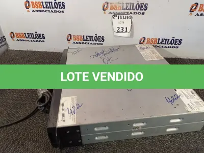 LOTE 231 - 01NOBREAK PARA SERVIDOR (NO ESTADO) ATENÇÃO! FAZER A VISITAÇÃO ANTES DE ARREMATAR, NÃO SABEMOS SE FUNCIONA. LEILÃO NÃO TEM GARANTIA E NEM DEVOLUÇÃO, SUJEITO A POSSÍVEIS AVARIAS VISÍVEIS/OCULTAS E/OU AUSÊNCIA DE COMPONENTES.