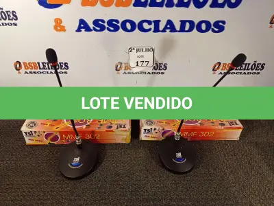 LOTE 177 - 02 MICROFONES DE MESA PROFISSIONAL MMF 302. (NO ESTADO) ATENÇÃO! FAZER A VISITAÇÃO ANTES DE ARREMATAR, NÃO SABEMOS SE FUNCIONA. LEILÃO NÃO TEM GARANTIA E NEM DEVOLUÇÃO, SUJEITO A POSSÍVEIS AVARIAS VISÍVEIS/OCULTAS E/OU AUSÊNCIA DE COMPONENTES.
