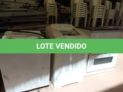 LOTE 414 - 01 MÁQUINA DE LAVAR ROUPAS , 01 LAVADORA DE LOUÇAS ,01FOGÃO 06 BOCAS E 01 ARMÁRIO PEQUENO COM AVARIAS (NO ESTADO) ATENÇÃO! FAZER A VISITAÇÃO ANTES DE ARREMATAR, NÃO SABEMOS SE FUNCIONA. LEILÃO NÃO TEM GARANTIA E NEM DEVOLUÇÃO, SUJEITO A POSSÍVEIS AVARIAS VISÍVEIS/OCULTAS E/OU AUSÊNCIA DE COMPONENTES.