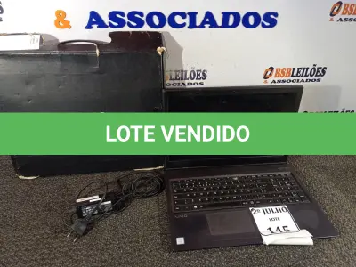 LOTE 145 - 01 NOTEBOOK SONY VAIO I5 8 GERAÇÃO COM CARREGADOR (NO ESTADO) ATENÇÃO! FAZER A VISITAÇÃO ANTES DE ARREMATAR, NÃO SABEMOS SE FUNCIONA. LEILÃO NÃO TEM GARANTIA E NEM DEVOLUÇÃO, SUJEITO A POSSÍVEIS AVARIAS VISÍVEIS/OCULTAS E/OU AUSÊNCIA DE COMPONENTES.