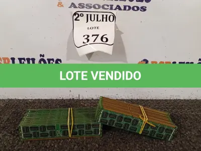 LOTE 376 - PENTES DE MEMÓRIA PC3 8GB CADA (NO ESTADO) ATENÇÃO! FAZER A VISITAÇÃO ANTES DE ARREMATAR, NÃO SABEMOS SE FUNCIONA. LEILÃO NÃO TEM GARANTIA E NEM DEVOLUÇÃO, SUJEITO A POSSÍVEIS AVARIAS VISÍVEIS/OCULTAS E/OU AUSÊNCIA DE COMPONENTES.