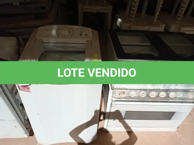 LOTE 414 - 01 MÁQUINA DE LAVAR ROUPAS , 01 LAVADORA DE LOUÇAS ,01FOGÃO 06 BOCAS E 01 ARMÁRIO PEQUENO COM AVARIAS (NO ESTADO) ATENÇÃO! FAZER A VISITAÇÃO ANTES DE ARREMATAR, NÃO SABEMOS SE FUNCIONA. LEILÃO NÃO TEM GARANTIA E NEM DEVOLUÇÃO, SUJEITO A POSSÍVEIS AVARIAS VISÍVEIS/OCULTAS E/OU AUSÊNCIA DE COMPONENTES.