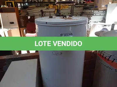 LOTE 422 - 01 AQUECEDOR BOILER  (NO ESTADO) ATENÇÃO! FAZER A VISITAÇÃO ANTES DE ARREMATAR, NÃO SABEMOS SE FUNCIONA. LEILÃO NÃO TEM GARANTIA E NEM DEVOLUÇÃO, SUJEITO A POSSÍVEIS AVARIAS VISÍVEIS/OCULTAS E/OU AUSÊNCIA DE COMPONENTES.