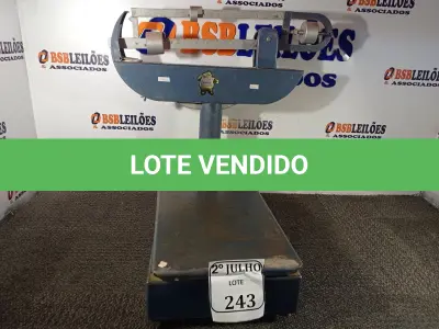 LOTE 243 - 01 BALANÇA BRIAO 150KG (NO ESTADO) ATENÇÃO! FAZER A VISITAÇÃO ANTES DE ARREMATAR, NÃO SABEMOS SE FUNCIONA. LEILÃO NÃO TEM GARANTIA E NEM DEVOLUÇÃO, SUJEITO A POSSÍVEIS AVARIAS VISÍVEIS/OCULTAS E/OU AUSÊNCIA DE COMPONENTES.