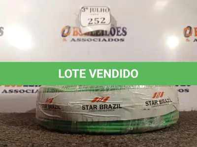 LOTE 252 - 01 ROLO DE CABO FLEXÍVEL 1×4,00MM NA COR VERDE. (NO ESTADO) ATENÇÃO! FAZER A VISITAÇÃO ANTES DE ARREMATAR, NÃO SABEMOS SE FUNCIONA. LEILÃO NÃO TEM GARANTIA E NEM DEVOLUÇÃO, SUJEITO A POSSÍVEIS AVARIAS VISÍVEIS/OCULTAS E/OU AUSÊNCIA DE COMPONENTES.