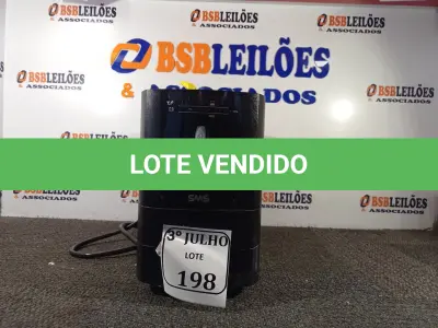 LOTE 198 - 01 NOBREAK MARCA SMS 3000VA.  (NO ESTADO) ATENÇÃO! FAZER A VISITAÇÃO ANTES DE ARREMATAR, NÃO SABEMOS SE FUNCIONA. LEILÃO NÃO TEM GARANTIA E NEM DEVOLUÇÃO, SUJEITO A POSSÍVEIS AVARIAS VISÍVEIS/OCULTAS E/OU AUSÊNCIA DE COMPONENTES.
