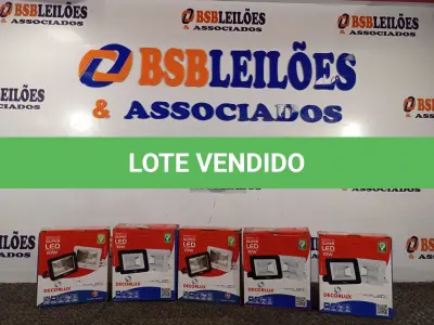 LOTE 034 - 05 REFLETORES DECORLED SUPERLED 220V 10W LUZ BRANCA – DECORLUX NOVO. (NO ESTADO) 