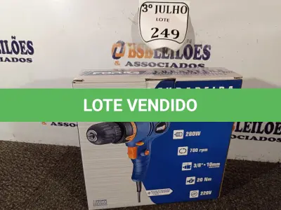 LOTE 249 - 01 FURADEIRA/PARAFUSADEIRA 3/8 220V MARCA FORTG NOVO. (NO ESTADO)