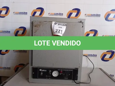 LOTE 337 - 01 ESTUFA PARA ESTERILIZAÇÃO E SECAGEM OLIDEF CZ. (NO ESTADO) ATENÇÃO! FAZER A VISITAÇÃO ANTES DE ARREMATAR, NÃO SABEMOS SE FUNCIONA. LEILÃO NÃO TEM GARANTIA E NEM DEVOLUÇÃO, SUJEITO A POSSÍVEIS AVARIAS VISÍVEIS/OCULTAS E/OU AUSÊNCIA DE COMPONENTES.