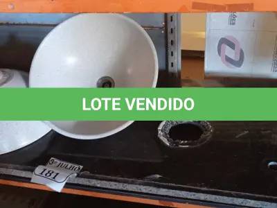 LOTE 181 - 02 CUBAS DE PIA PARA BANHEIRO COM 02 PEDRAS (NO ESTADO) ATENÇÃO! FAZER A VISITAÇÃO ANTES DE ARREMATAR, NÃO SABEMOS SE FUNCIONA. LEILÃO NÃO TEM GARANTIA E NEM DEVOLUÇÃO, SUJEITO A POSSÍVEIS AVARIAS VISÍVEIS/OCULTAS E/OU AUSÊNCIA DE COMPONENTES.