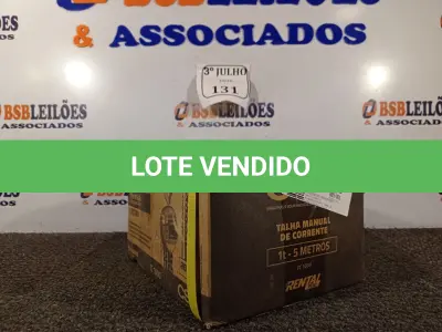 LOTE 131 - 01 TALHA MANUAL DE CORRENTE 1 TONELADA NOVO. (NO ESTADO)
