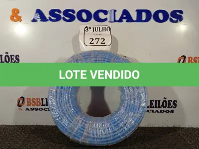 LOTE 272 - 01 ROLO DE CABO FLEXÍVEL 1×10,00MM NA COR AZUL. (NO ESTADO) ATENÇÃO! FAZER A VISITAÇÃO ANTES DE ARREMATAR, NÃO SABEMOS SE FUNCIONA. LEILÃO NÃO TEM GARANTIA E NEM DEVOLUÇÃO, SUJEITO A POSSÍVEIS AVARIAS VISÍVEIS/OCULTAS E/OU AUSÊNCIA DE COMPONENTES.