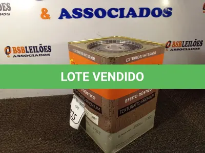 LOTE 235 - 01 LATA DE TINTA TEXTURATTO PREMIUM EFEITO RÚSTICO EXTERIOR/INTERIOR SUVINIL 25KG. (NO ESTADO) ATENÇÃO! FAZER A VISITAÇÃO ANTES DE ARREMATAR, NÃO SABEMOS SE FUNCIONA. LEILÃO NÃO TEM GARANTIA E NEM DEVOLUÇÃO, SUJEITO A POSSÍVEIS AVARIAS VISÍVEIS/OCULTAS E/OU AUSÊNCIA DE COMPONENTES.