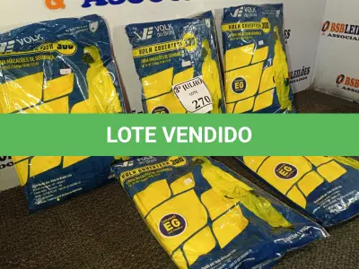 LOTE 270 - 01 LOTE COM 05 MACACÕES VOLH COVERTECH 300 TAMANHO EG NA COR AMARELA. (NOVO) (NO ESTADO) ATENÇÃO! FAZER A VISITAÇÃO ANTES DE ARREMATAR, NÃO SABEMOS SE FUNCIONA. LEILÃO NÃO TEM GARANTIA E NEM DEVOLUÇÃO, SUJEITO A POSSÍVEIS AVARIAS VISÍVEIS/OCULTAS E/OU AUSÊNCIA DE COMPONENTES.