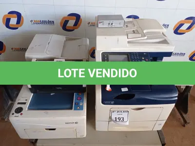 LOTE 193 - 02 IMPRESSORAS MULTIFUNCIONAL, SENDO 01MARCA SAMSUNG SCX729FD COM AVARIAS E 01 IMPRESSORA MODELO PHASER 6010 MARCA XEROX, 01 SCANNER AVISION AD250.  (NO ESTADO) ATENÇÃO! FAZER A VISITAÇÃO ANTES DE ARREMATAR, NÃO SABEMOS SE FUNCIONA. LEILÃO NÃO TEM GARANTIA E NEM DEVOLUÇÃO, SUJEITO A POSSÍVEIS AVARIAS VISÍVEIS/OCULTAS E/OU AUSÊNCIA DE COMPONENTES.