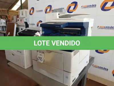 LOTE 193 - 02 IMPRESSORAS MULTIFUNCIONAL, SENDO 01MARCA SAMSUNG SCX729FD COM AVARIAS E 01 IMPRESSORA MODELO PHASER 6010 MARCA XEROX, 01 SCANNER AVISION AD250.  (NO ESTADO) ATENÇÃO! FAZER A VISITAÇÃO ANTES DE ARREMATAR, NÃO SABEMOS SE FUNCIONA. LEILÃO NÃO TEM GARANTIA E NEM DEVOLUÇÃO, SUJEITO A POSSÍVEIS AVARIAS VISÍVEIS/OCULTAS E/OU AUSÊNCIA DE COMPONENTES.