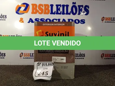 LOTE 245 - 01 LATA DE TINTA TEXTURATTO PREMIUM EFEITO RÚSTICO EXTERIOR/INTERIOR SUVINIL 25KG. (NO ESTADO) ATENÇÃO! FAZER A VISITAÇÃO ANTES DE ARREMATAR, NÃO SABEMOS SE FUNCIONA. LEILÃO NÃO TEM GARANTIA E NEM DEVOLUÇÃO, SUJEITO A POSSÍVEIS AVARIAS VISÍVEIS/OCULTAS E/OU AUSÊNCIA DE COMPONENTES.