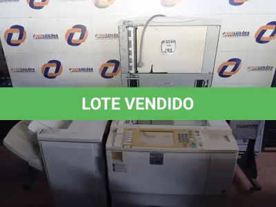 LOTE 301 - 01 IMPRESSORA COPIADORA RICOH MOD:MP8000. (NO ESTADO) ATENÇÃO! FAZER A VISITAÇÃO ANTES DE ARREMATAR, NÃO SABEMOS SE FUNCIONA. LEILÃO NÃO TEM GARANTIA E NEM DEVOLUÇÃO, SUJEITO A POSSÍVEIS AVARIAS VISÍVEIS/OCULTAS E/OU AUSÊNCIA DE COMPONENTES.