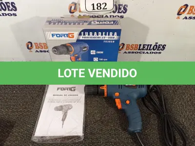 LOTE 182 - 01 FURADEIRA/PARAFUSADEIRA 3/8 220V MARCA FORTG NOVA. (NO ESTADO)