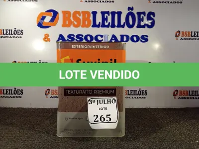 LOTE 265 - 01 LATA DE TINTA TEXTURATTO PREMIUM EFEITO RÚSTICO EXTERIOR/INTERIOR SUVINIL 25KG. (NO ESTADO) ATENÇÃO! FAZER A VISITAÇÃO ANTES DE ARREMATAR, NÃO SABEMOS SE FUNCIONA. LEILÃO NÃO TEM GARANTIA E NEM DEVOLUÇÃO, SUJEITO A POSSÍVEIS AVARIAS VISÍVEIS/OCULTAS E/OU AUSÊNCIA DE COMPONENTES.