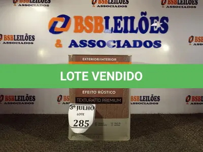 LOTE 285 - 01 LATA DE TINTA TEXTURATTO PREMIUM EFEITO RÚSTICO EXTERIOR/INTERIOR SUVINIL 25KG. NO ESTADO) ATENÇÃO! FAZER A VISITAÇÃO ANTES DE ARREMATAR, NÃO SABEMOS SE FUNCIONA. LEILÃO NÃO TEM GARANTIA E NEM DEVOLUÇÃO, SUJEITO A POSSÍVEIS AVARIAS VISÍVEIS/OCULTAS E/OU AUSÊNCIA DE COMPONENTES.