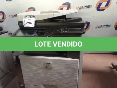 LOTE 296 - 01 IMPRESSORA COPIADORA MARCA SHARP MOD:MX2010U. (NO ESTADO) ATENÇÃO! FAZER A VISITAÇÃO ANTES DE ARREMATAR, NÃO SABEMOS SE FUNCIONA. LEILÃO NÃO TEM GARANTIA E NEM DEVOLUÇÃO, SUJEITO A POSSÍVEIS AVARIAS VISÍVEIS/OCULTAS E/OU AUSÊNCIA DE COMPONENTES.