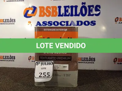 LOTE 255 - 01 LATA DE TINTA TEXTURATTO PREMIUM EFEITO RÚSTICO EXTERIOR/INTERIOR SUVINIL 25KG. (NO ESTADO) ATENÇÃO! FAZER A VISITAÇÃO ANTES DE ARREMATAR, NÃO SABEMOS SE FUNCIONA. LEILÃO NÃO TEM GARANTIA E NEM DEVOLUÇÃO, SUJEITO A POSSÍVEIS AVARIAS VISÍVEIS/OCULTAS E/OU AUSÊNCIA DE COMPONENTES.