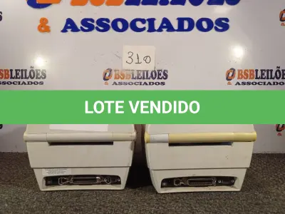 LOTE 310 - 02 IMPRESSORAS DE ETIQUETAS MARCA ZEBRA MOD:TLP 2844 (NO ESTADO) ATENÇÃO! FAZER A VISITAÇÃO ANTES DE ARREMATAR, NÃO SABEMOS SE FUNCIONA. LEILÃO NÃO TEM GARANTIA E NEM DEVOLUÇÃO, SUJEITO A POSSÍVEIS AVARIAS VISÍVEIS/OCULTAS E/OU AUSÊNCIA DE COMPONENTES.