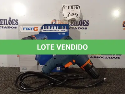 LOTE 249 - 01 FURADEIRA/PARAFUSADEIRA 3/8 220V MARCA FORTG NOVO. (NO ESTADO)