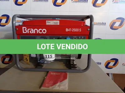 LOTE 115 - 01 GERADOR GASOL. B4T2500S 220/110V - BRANCO NOVO. (NO ESTADO)