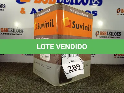 LOTE 289 - 01 LATA DE TINTA TEXTURATTO PREMIUM EFEITO RÚSTICO EXTERIOR/INTERIOR SUVINIL 25KG. (NO ESTADO) ATENÇÃO! FAZER A VISITAÇÃO ANTES DE ARREMATAR, NÃO SABEMOS SE FUNCIONA. LEILÃO NÃO TEM GARANTIA E NEM DEVOLUÇÃO, SUJEITO A POSSÍVEIS AVARIAS VISÍVEIS/OCULTAS E/OU AUSÊNCIA DE COMPONENTES.