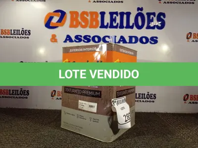 LOTE 285 - 01 LATA DE TINTA TEXTURATTO PREMIUM EFEITO RÚSTICO EXTERIOR/INTERIOR SUVINIL 25KG. NO ESTADO) ATENÇÃO! FAZER A VISITAÇÃO ANTES DE ARREMATAR, NÃO SABEMOS SE FUNCIONA. LEILÃO NÃO TEM GARANTIA E NEM DEVOLUÇÃO, SUJEITO A POSSÍVEIS AVARIAS VISÍVEIS/OCULTAS E/OU AUSÊNCIA DE COMPONENTES.