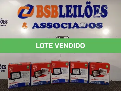 LOTE 035 - 05 REFLETORES DECORLED SUPERLED 220V 10W LUZ BRANCA DECORLUX NOVO. (NO ESTADO)