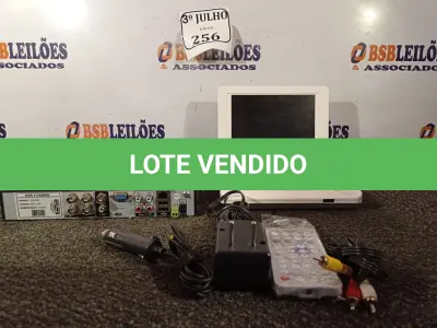 LOTE 256 - 01 DVD PORTATIL E 01 DVR MARCA GIGA 04 CANAIS. (NO ESTADO) ATENÇÃO! FAZER A VISITAÇÃO ANTES DE ARREMATAR, NÃO SABEMOS SE FUNCIONA. LEILÃO NÃO TEM GARANTIA E NEM DEVOLUÇÃO, SUJEITO A POSSÍVEIS AVARIAS VISÍVEIS/OCULTAS E/OU AUSÊNCIA DE COMPONENTES.