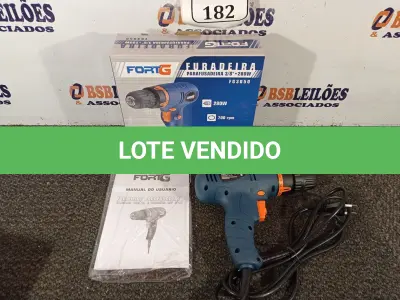 LOTE 182 - 01 FURADEIRA/PARAFUSADEIRA 3/8 220V MARCA FORTG NOVA. (NO ESTADO)