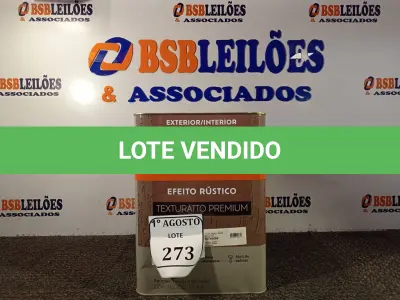 LOTE 273 - 01 LATA DE TINTA TEXTURATTO PREMIUM EFEITO RÚSTICO INTERIOR/EXTERIOR SUVINIL 25KG. (NO ESTADO) ATENÇÃO! FAZER A VISITAÇÃO ANTES DE ARREMATAR, NÃO SABEMOS SE FUNCIONA. LEILÃO NÃO TEM GARANTIA E NEM DEVOLUÇÃO, SUJEITO A POSSÍVEIS AVARIAS VISÍVEIS/OCULTAS E/OU AUSÊNCIA DE COMPONENTES.