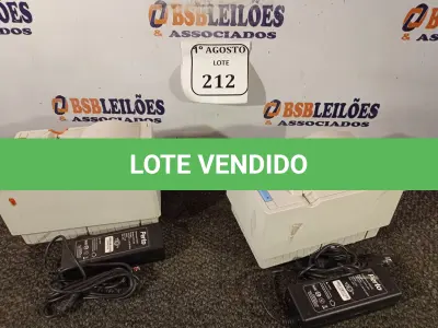 LOTE 212 - 02 IMPRESSORAS TÉRMICAS COM CARREGADOR. (NO ESTADO) ATENÇÃO! FAZER A VISITAÇÃO ANTES DE ARREMATAR, NÃO SABEMOS SE FUNCIONA. LEILÃO NÃO TEM GARANTIA E NEM DEVOLUÇÃO, SUJEITO A POSSÍVEIS AVARIAS VISÍVEIS/OCULTAS E/OU AUSÊNCIA DE COMPONENTES.