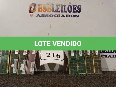 LOTE 216 - 01 LOTE COM 08 MEMORIAS PARA SERVIDOR PC3, SENDO 07 DE 8GB E 01 DE 04GB.  (NO ESTADO) ATENÇÃO! FAZER A VISITAÇÃO ANTES DE ARREMATAR, NÃO SABEMOS SE FUNCIONA. LEILÃO NÃO TEM GARANTIA E NEM DEVOLUÇÃO, SUJEITO A POSSÍVEIS AVARIAS VISÍVEIS/OCULTAS E/OU AUSÊNCIA DE COMPONENTES.