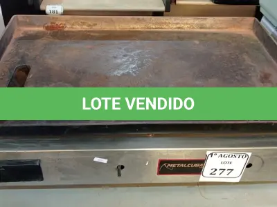 LOTE 277 - 01 CHAPA A GÁS MARCA METALCUBAS. (NO ESTADO) ATENÇÃO! FAZER A VISITAÇÃO ANTES DE ARREMATAR, NÃO SABEMOS SE FUNCIONA. LEILÃO NÃO TEM GARANTIA E NEM DEVOLUÇÃO, SUJEITO A POSSÍVEIS AVARIAS VISÍVEIS/OCULTAS E/OU AUSÊNCIA DE COMPONENTES.