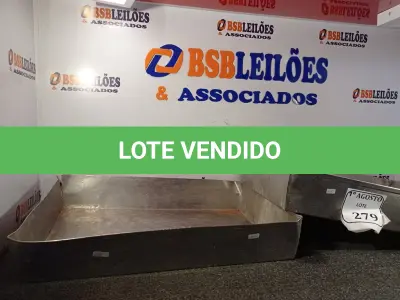 LOTE 279 - 02 BANDEJAS DE INOX. (NO ESTADO) ATENÇÃO! FAZER A VISITAÇÃO ANTES DE ARREMATAR, NÃO SABEMOS SE FUNCIONA. LEILÃO NÃO TEM GARANTIA E NEM DEVOLUÇÃO, SUJEITO A POSSÍVEIS AVARIAS VISÍVEIS/OCULTAS E/OU AUSÊNCIA DE COMPONENTES.