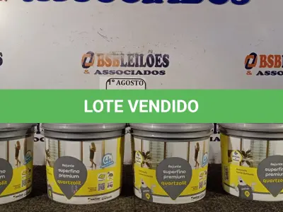 LOTE 287 - 04 BALDINHOS DE REJUNTE SUPERFINO PREMIUM QUARTZOLIT COM 2KG CADA. (NO ESTADO) ATENÇÃO! FAZER A VISITAÇÃO ANTES DE ARREMATAR, NÃO SABEMOS SE FUNCIONA. LEILÃO NÃO TEM GARANTIA E NEM DEVOLUÇÃO, SUJEITO A POSSÍVEIS AVARIAS VISÍVEIS/OCULTAS E/OU AUSÊNCIA DE COMPONENTES.