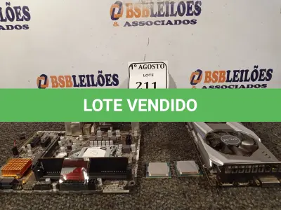 LOTE 211 - 01 PLACA MÃE DDR4 MAIS MEMÓRIA DE 4GB, PLACA DE VÍDEO 6GB, 02 PROCESSADORES I3 4ª GERAÇÃO. (NO ESTADO) ATENÇÃO! FAZER A VISITAÇÃO ANTES DE ARREMATAR, NÃO SABEMOS SE FUNCIONA. LEILÃO NÃO TEM GARANTIA E NEM DEVOLUÇÃO, SUJEITO A POSSÍVEIS AVARIAS VISÍVEIS/OCULTAS E/OU AUSÊNCIA DE COMPONENTES.