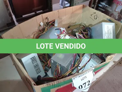 LOTE 072 - 01 LOTE COM APROXIMADAMENTE 15 FONTES DIVERSAS PARA COMPUTADOR. (NO ESTADO) ATENÇÃO! FAZER A VISITAÇÃO ANTES DE ARREMATAR, NÃO SABEMOS SE FUNCIONA. LEILÃO NÃO TEM GARANTIA E NEM DEVOLUÇÃO, SUJEITO A POSSÍVEIS AVARIAS VISÍVEIS/OCULTAS E/OU AUSÊNCIA DE COMPONENTES.